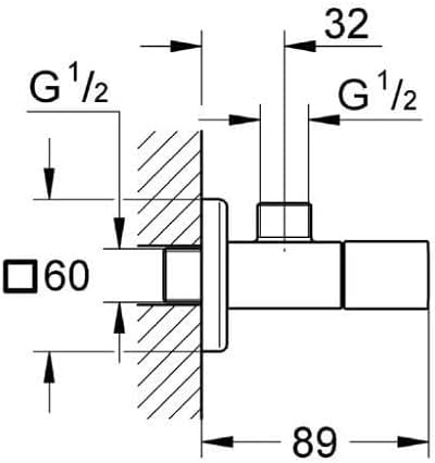 Universal Cube Eckventil 1/2" x 1/2"