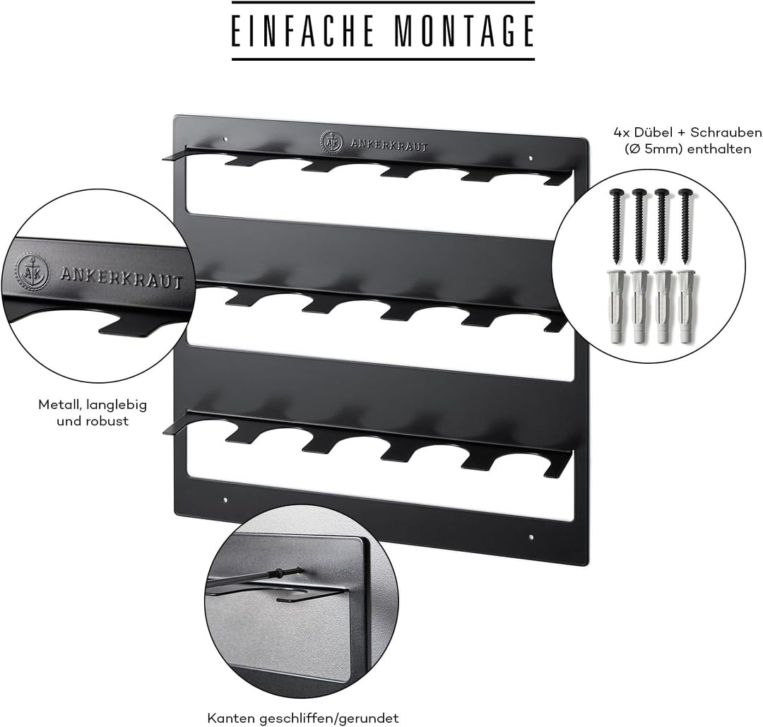 Ankerkraut 15er Gewürz-Regal, Gewürz-Organizer aus Metall, original passend für 15x Gewürzgläser, ei