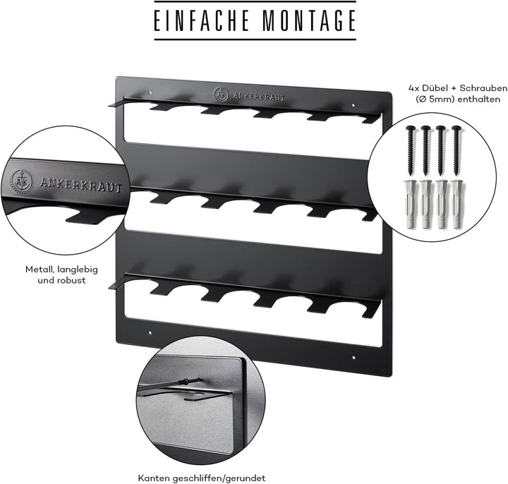Ankerkraut 15er Gewürz-Regal, Gewürz-Organizer aus Metall, original passend für 15x Gewürzgläser, ei