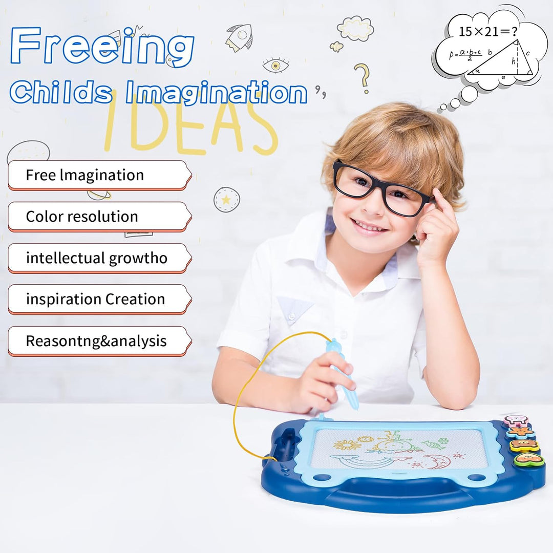 Magnetische Maltafel Zaubertafel,Magnetische Zaubertafeln Kinder mit 4 Form Stempel,Spielzeug zum Sc