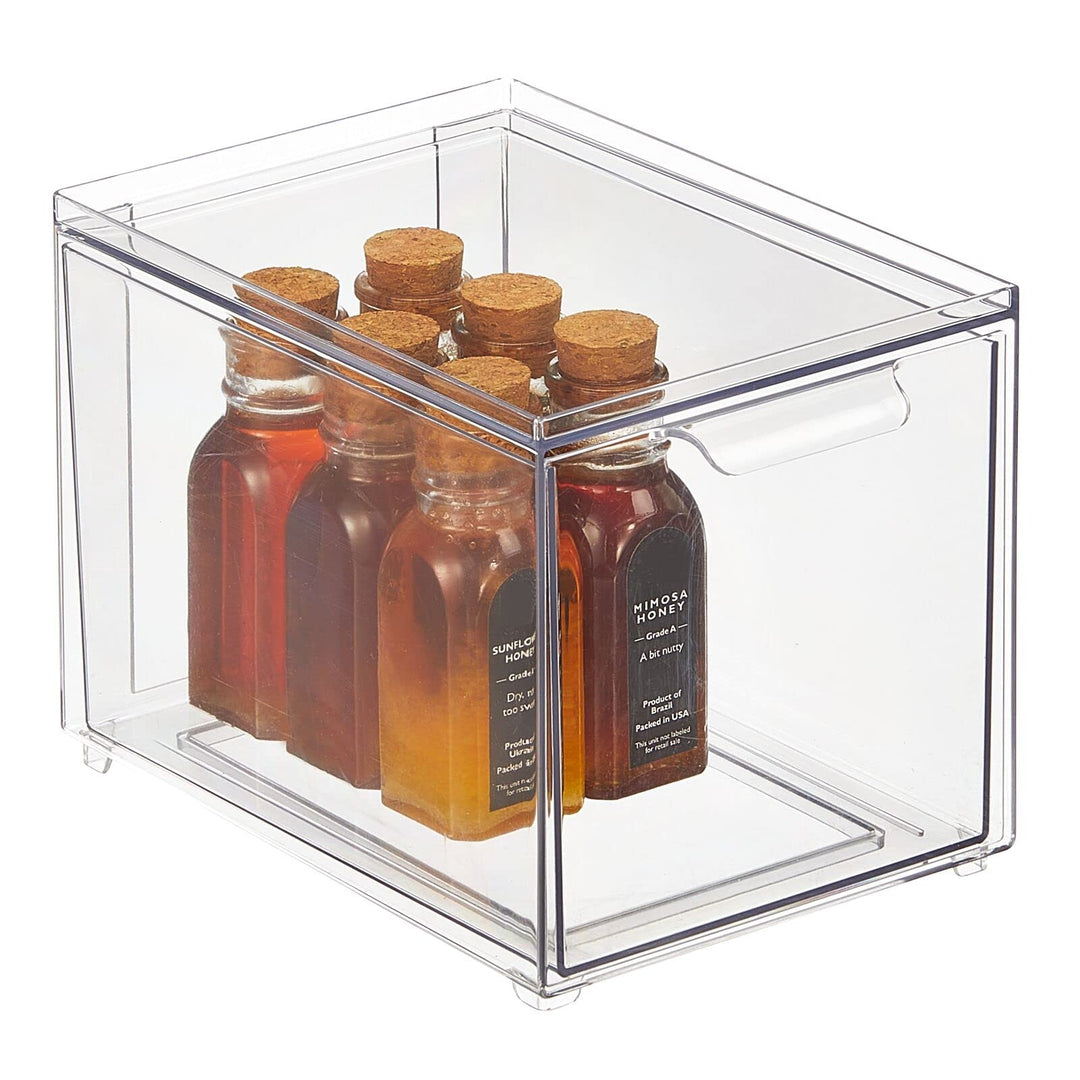 mDesign Schubladenbox – Stapelbox aus Kunststoff für Küchen- und Kühlschrank – Küchen Organizer für