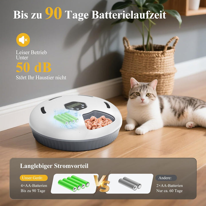 Zyncove Futterautomat Katze Nassfutter mit Kühlung: Nassfutterautomat für Katzen, Batteriebetriebene