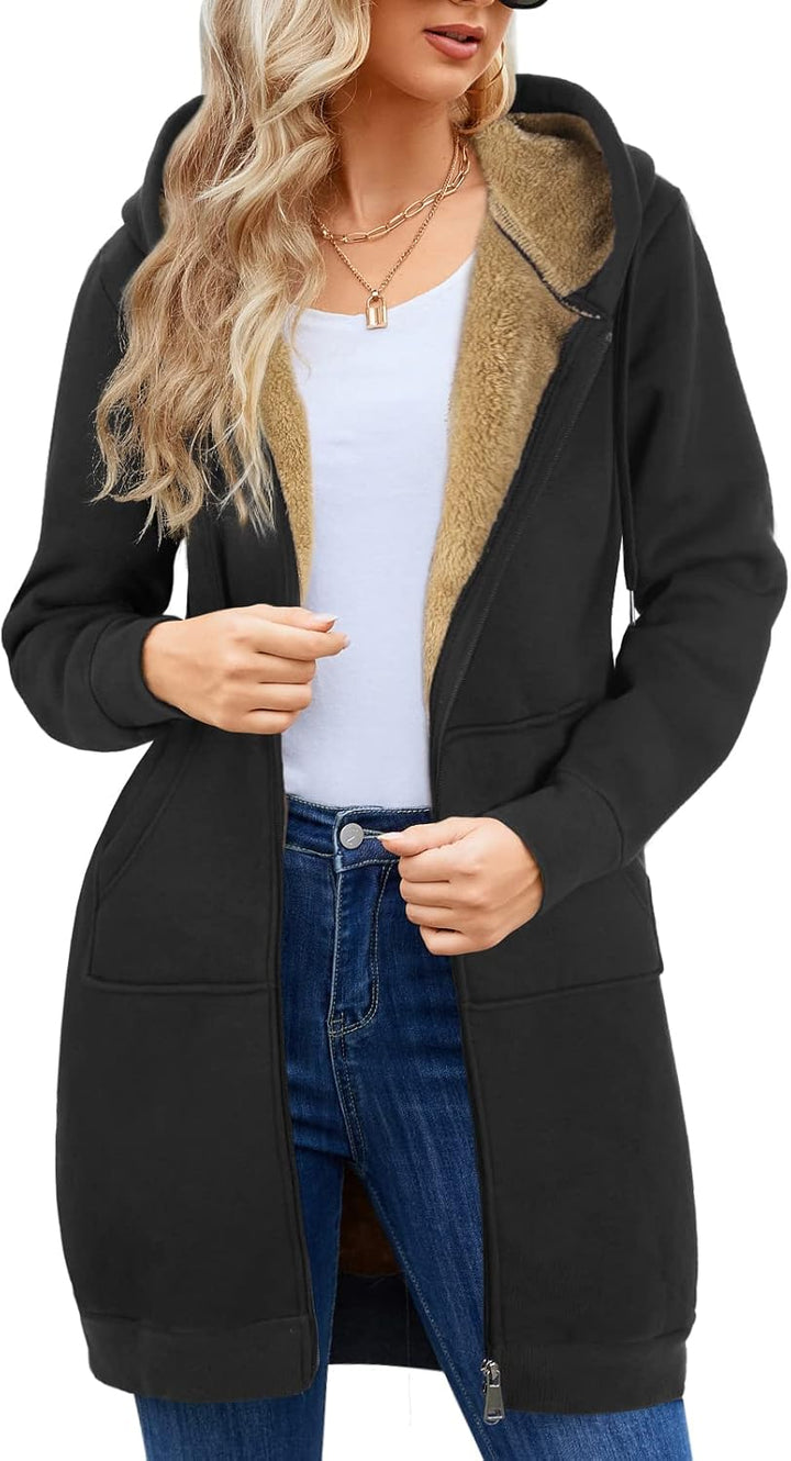 Svanco Damen Hoodie Kapuzenpullover Sweatshirt Langarm Pullover Langen Mantel Jacke Tops Outwear für