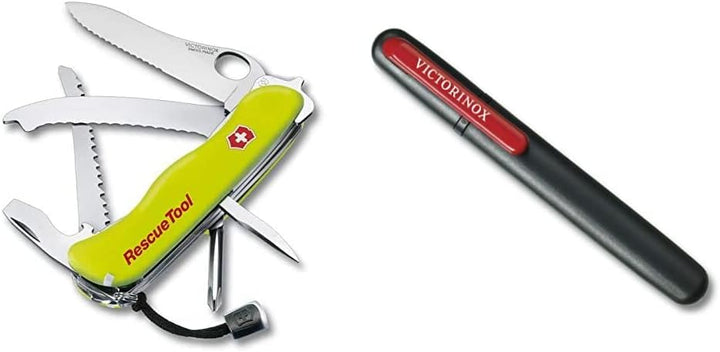 Victorinox Taschenmesser Rescue Tool (15 Funktionen, Frontscheibensäge) gelb Nachtleuchtend & Dual-M