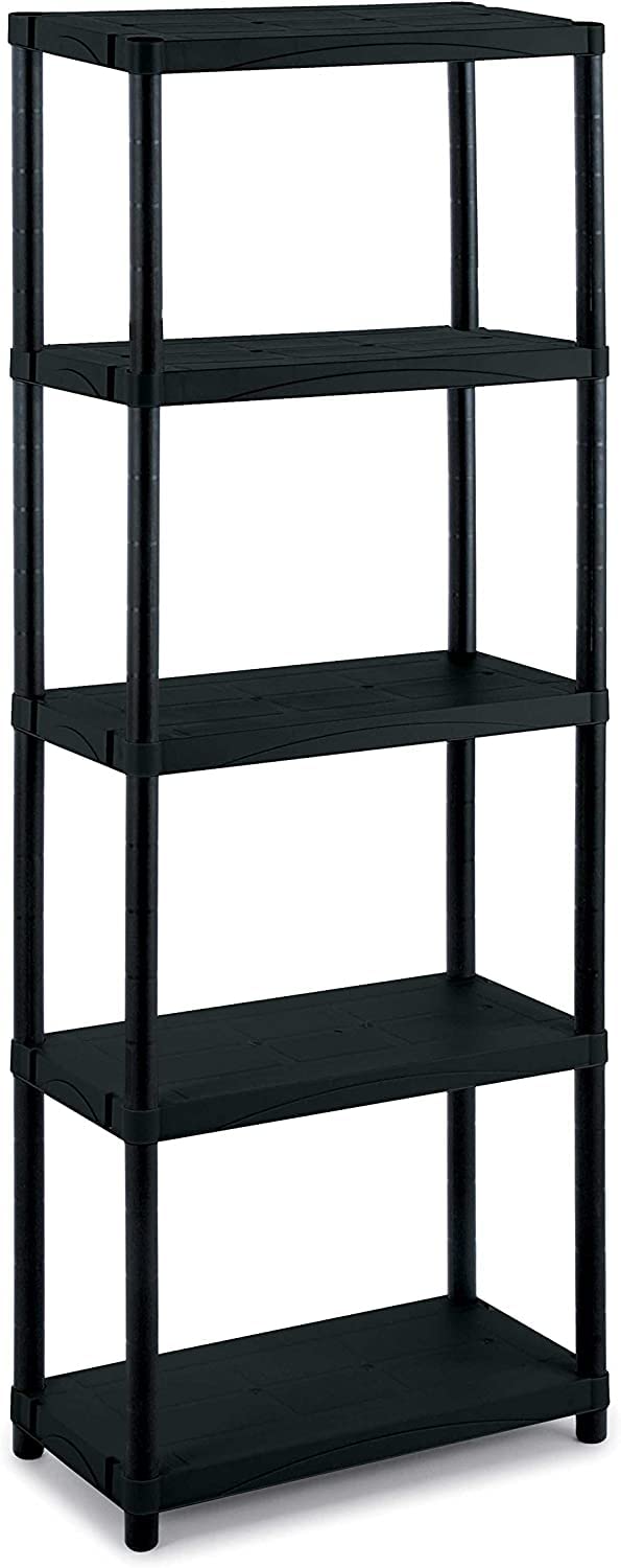 Megashopitalia Modulares Regal mit 5 Böden für den Innenbereich aus Kunststoff 30 kg pro Regal (L70