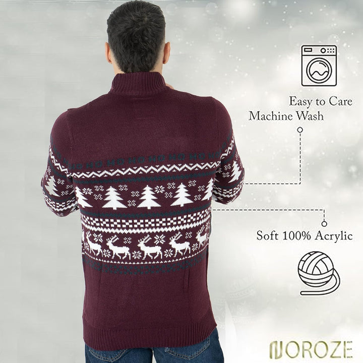 NOROZE Herren Weihnachten Pullover Neuheit Faire Insel Jumper Grobstrick Pulli für Frauen Unisex M B
