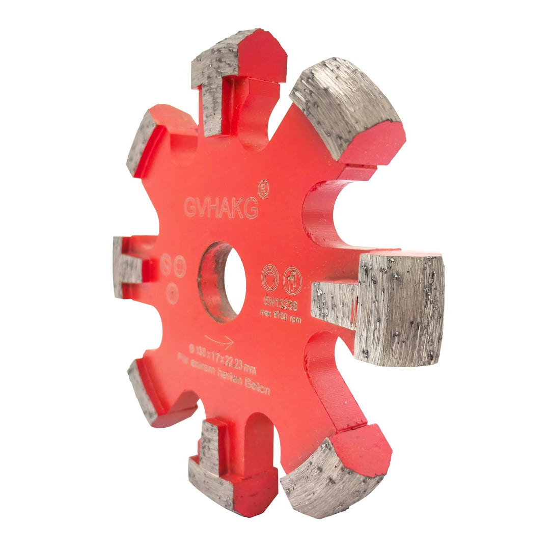 Diamant Frässcheibe/Räumscheibe130mm, 8 U-Segmente 17 mm Räumscheibe für Fussbodenheizung Sehr Harte