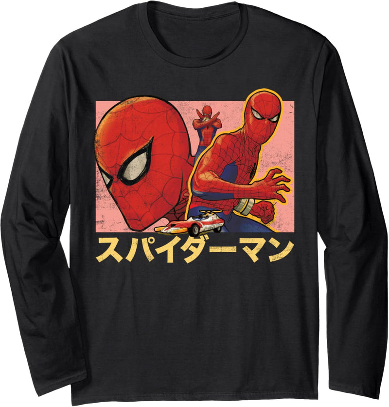 Marvel Spider-Man Kanji Collage Langarmshirt
