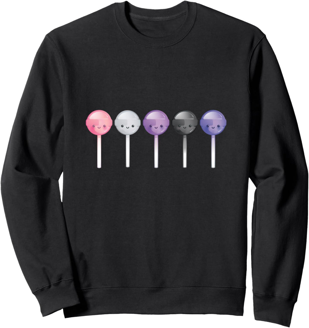 Genderfluid Kawaii Süssigkeit Anime Kunst Niedlich LGBTQ Graf Sweatshirt