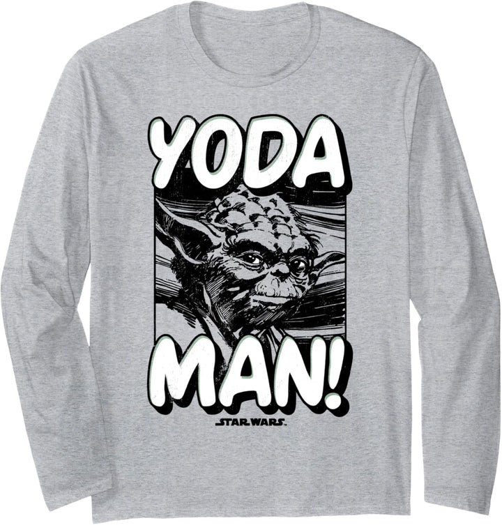 Star Wars Yoda Man Poster Langarmshirt