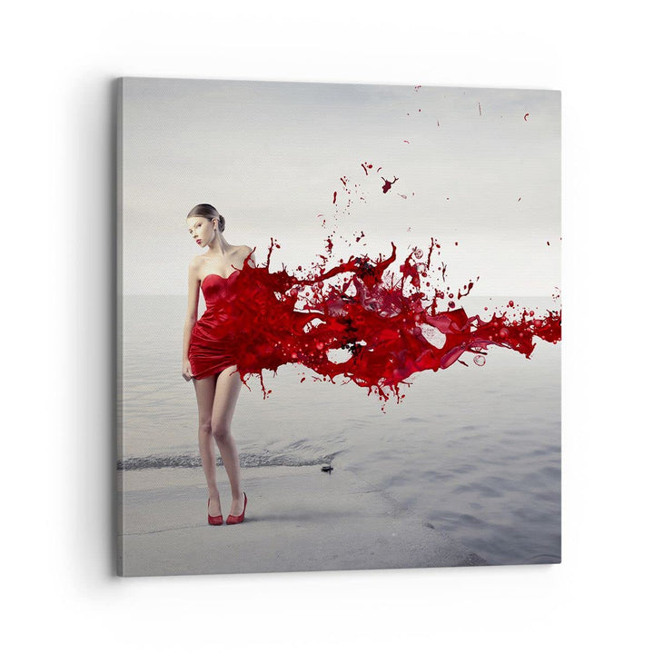 Bilder auf Leinwand 70x70cm Leinwandbild Weiblich modell posieren nackt Gross Wanddeko Bild Schlafzi