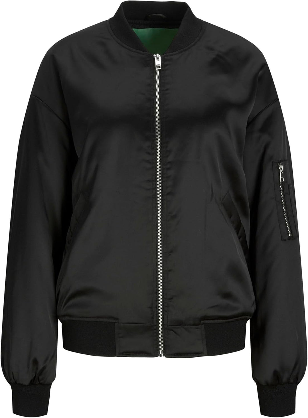 JACK & JONES Damen Jjxx Jxmadison Satin Jacket Bomberjacke, Schwarz, XL EU