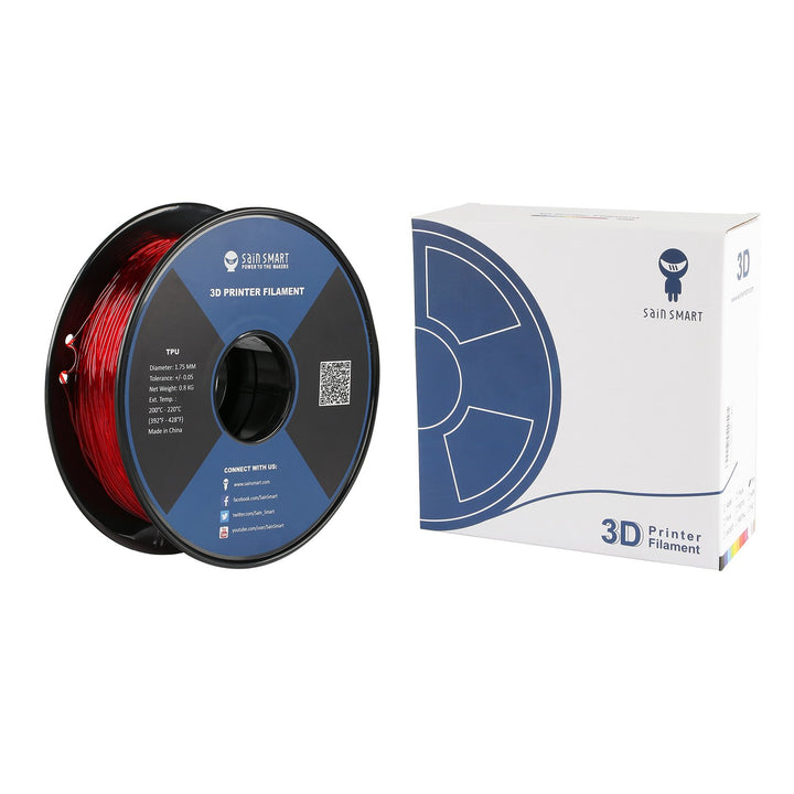 SainSmart TPU 3D-Drucker Filament, 1,75 mm, 0,8 kg, Rot, rot