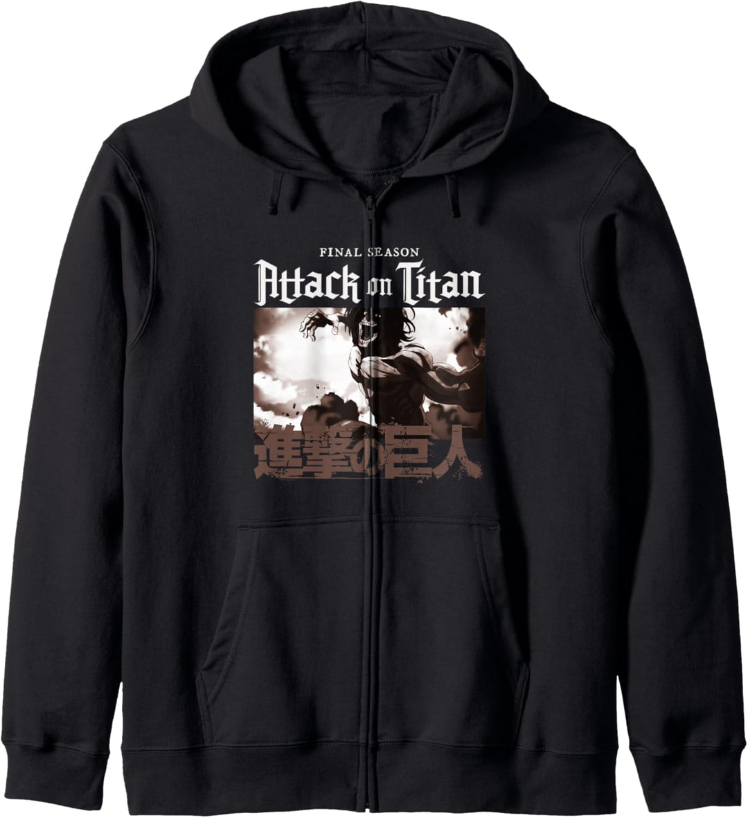 Attack on Titan Season 4 Englisch und Kanji Logo Kapuzenjacke