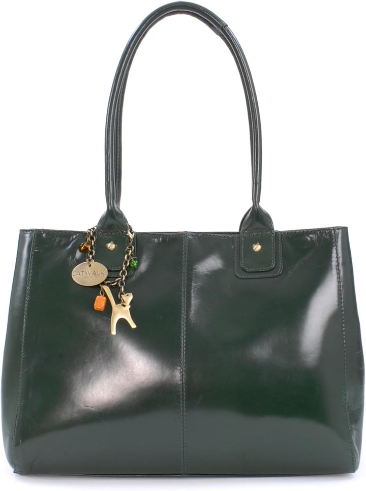 Catwalk Collection Handbags - Damen Leder Schultertasche - Handtasche Tote Bag Gross - Arbeitstasche