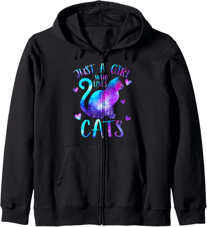 Nur ein Mädchen, das Katzen liebt - Cat Besitzer Geschenk Kapuzenjacke