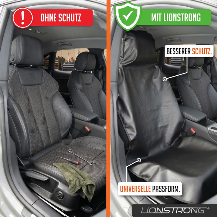 LIONSTRONG® Autositzschoner Vordersitz universell kompatibel [WASSERDICHT] - Autositzbezüge Vordersi
