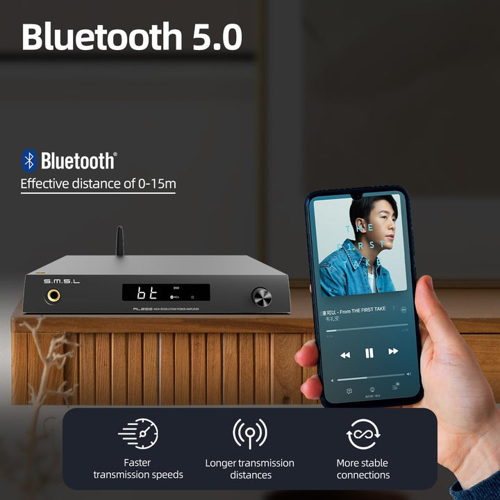 SMSL AL200, Hi-Fi-Verstärker, MA5332MS Stereo-D-Klasse Verstärker-Chip, 165 W Ausgangsleistung, inte