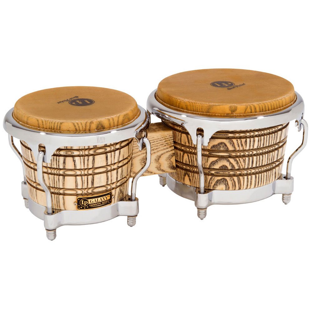 LP Latin Percussion LP815000 Giovanni Galaxy Wood Bongo Chrome Hardware Chrome HW, Chrome HW