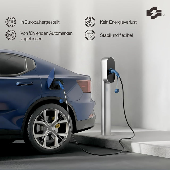 VOLDT Typ 2 Ladekabel 11 kW 16A, 3-phasig für EV Elektroautos PHEV, Typ 2 zu typ 2 Modus 3 Ladekabel