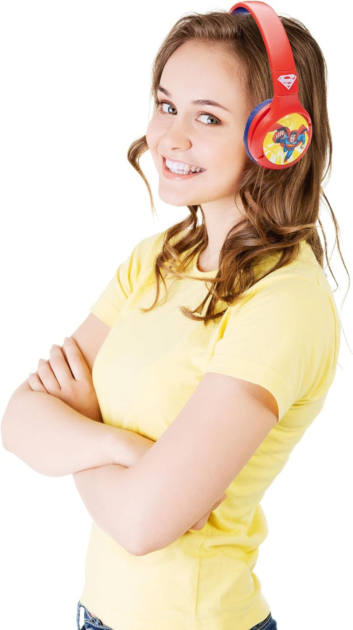 Lexibook - Superman - Kinderkopfhörer 2-in-1 Bluetooth und Kabel – Stereo, kabellos, mit Kabel, laut