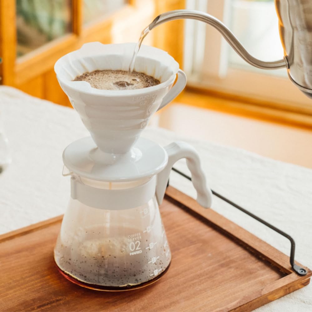 HARIO Kit V60 hellgraues Glas und PP 1-4 Tassen, Hellgrau