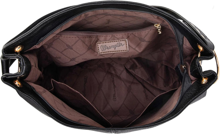 Wrangler Hobo-Taschen für Damen, veganes Leder, Griff oben, Schultertaschen und Handtaschen Einfarbi
