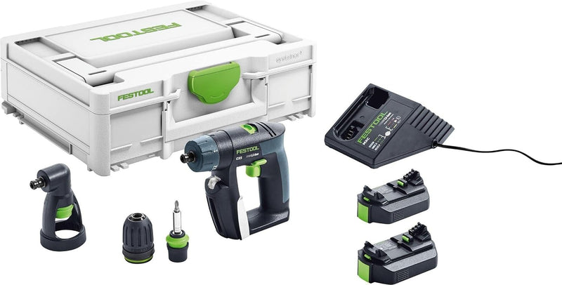 Festool Akku-Bohrschrauber CXS 2,6-Set (mit Akkupacks, Ladegerät, Werkzeugfutter, Magnet-Bithalter,