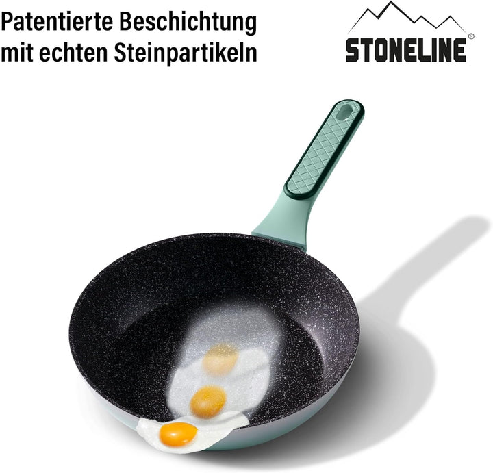 STONELINE Kochgeschirr Set 11-teilig 18/20/24 cm Set Pfannen und Töpfe mit Deckel, Topfset Pfanne In