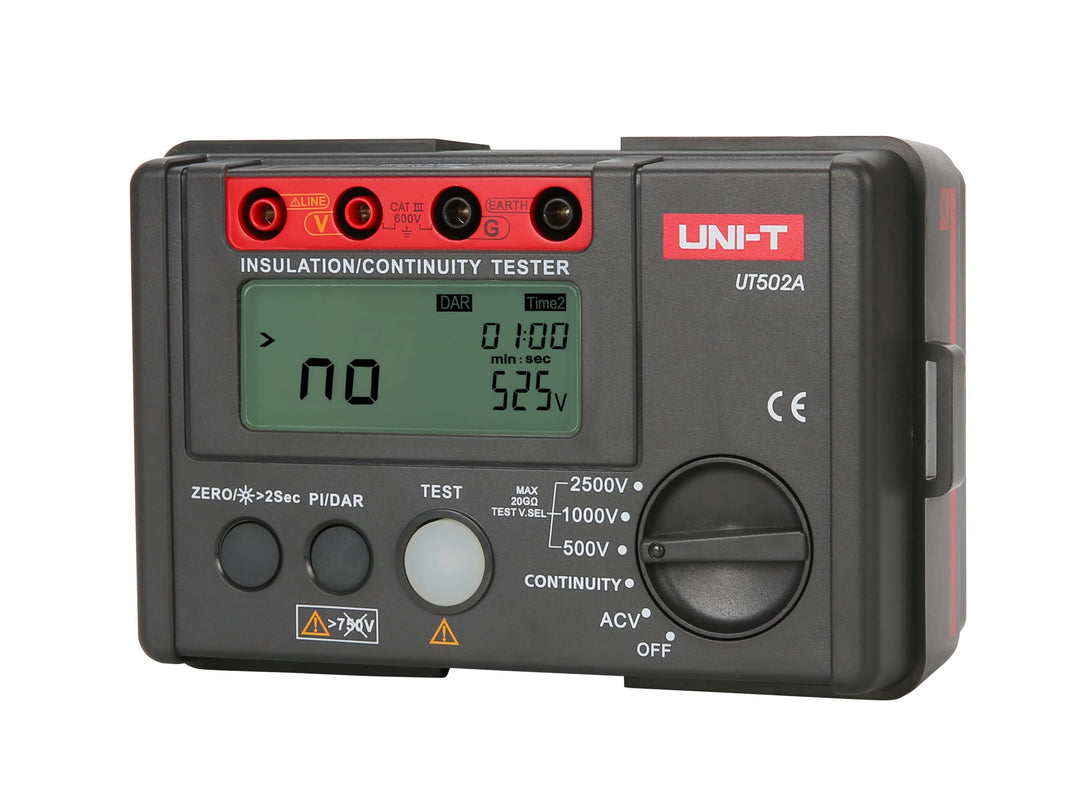 Uni-T UT502A Isolationswiderstandsprüfer Erdungsmesser Megometer Voltmeter mit LCD-Hintergrundbeleuc