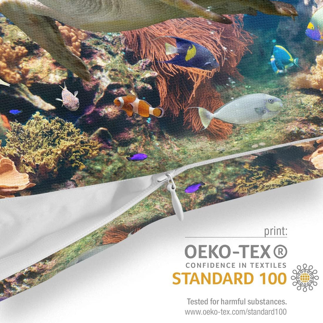 VOID Riff Meerestiere Fische Taucher Kissenbezug Kissenhülle Sofakissen Kissen Deko Outdoor-Kissen D
