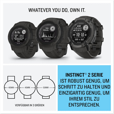 Garmin Instinct 2X Solar – GPS-Smartwatch mit unendlicher Akkulaufzeit im Smartwatch-Modus, über 40