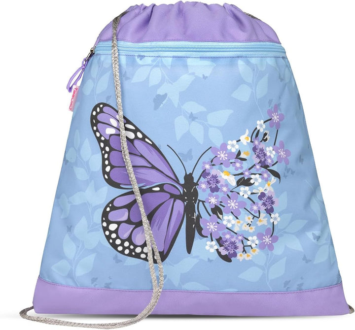 Belmil Classy Schulranzen Set 4 - teilig (403-13/AG/S) M Purple Blue Butterfly, M Purple Blue Butter