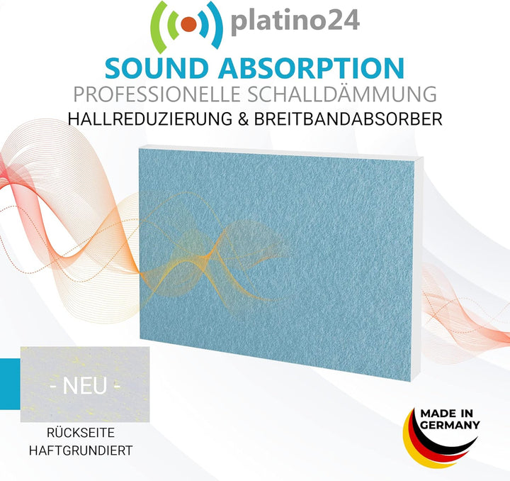 platino24 Schallabsorber COLORE aus Basotec G+ I Akustikpaneele mit Akustikfilz I 4 Wand-Paneele in