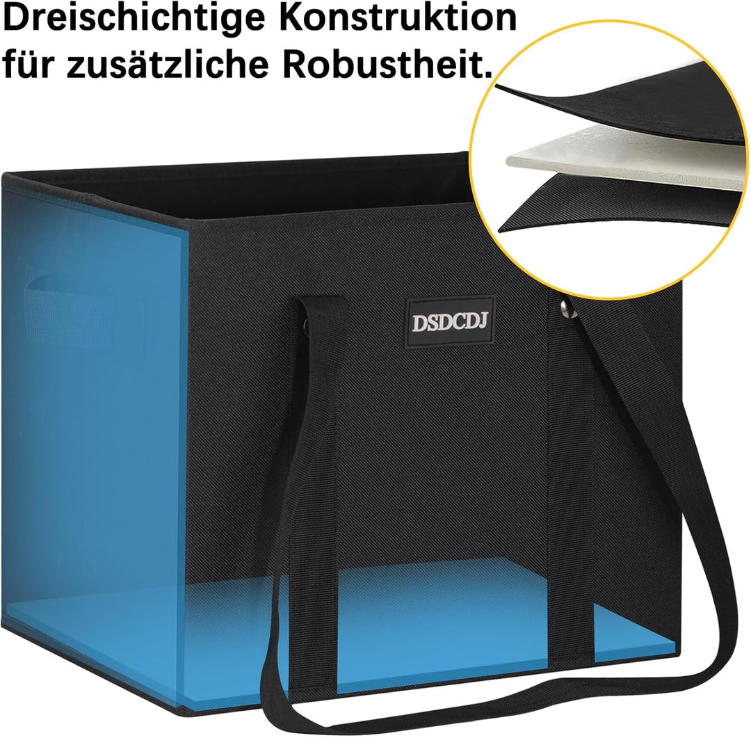 Einkaufskorb Faltbar 3er Pack – Einkaufstasche Stabil mit Henkel und verstärktem Boden – Ideale Korb