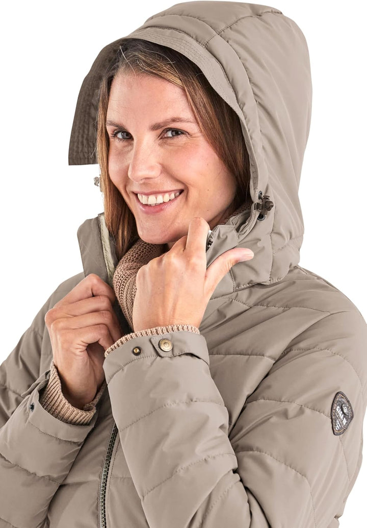 Killtec Damen Gw 13 Wmn Qltd Prk Funktionsparka/Steppparka mit abzippbarer Kapuze 48 hellbeige, 48 h