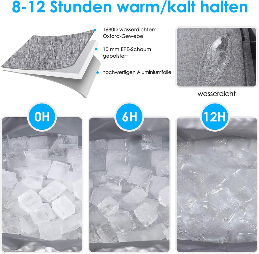 SPGOOD Kühltasche 30L Thermotasche Picknicktasche Gross Isoliert Faltbar Gefriertasche Warmhaltetasc