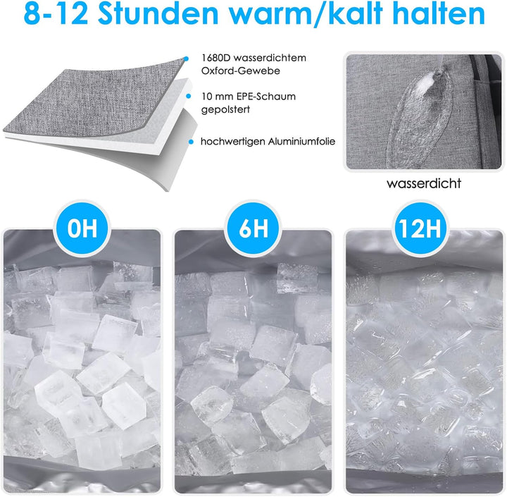 SPGOOD Kühltasche 20L Thermotasche Picknicktasche Gross Isoliert Faltbar Gefriertasche Warmhaltetasc