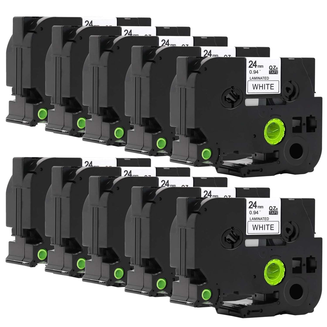 Molabel 10pack TZe-251 Black on white compatible with Brother equipment tape for Applicable model: B