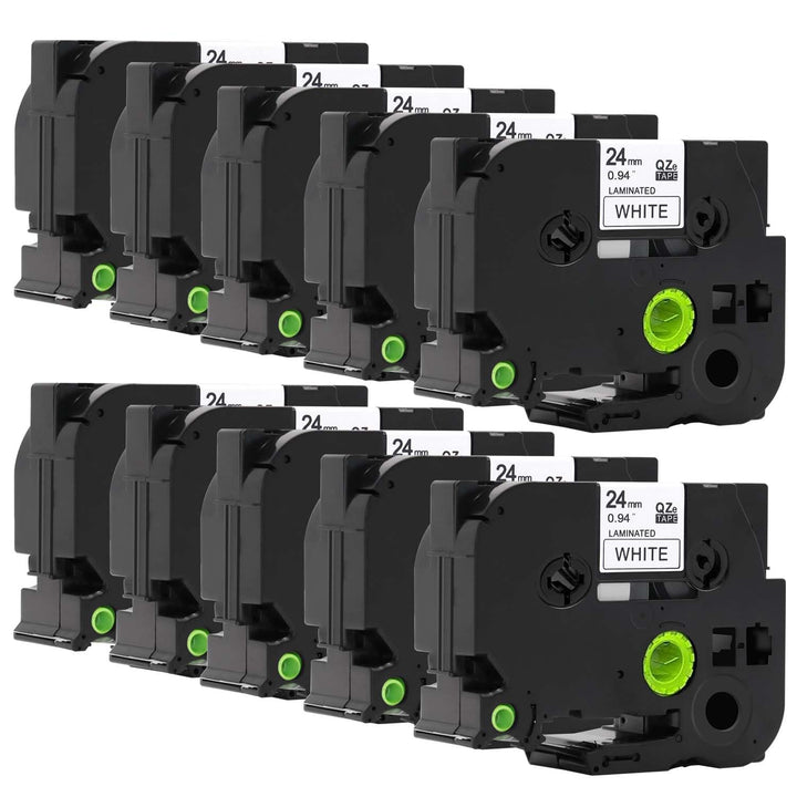 Molabel 10pack TZe-251 Black on white compatible with Brother equipment tape for Applicable model: B