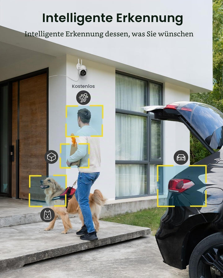 ieGeek 2K Überwachungskamera Aussen, PTZ Outdoor WLAN IP Kamera überwachung aussen, WiFi Dome Camera