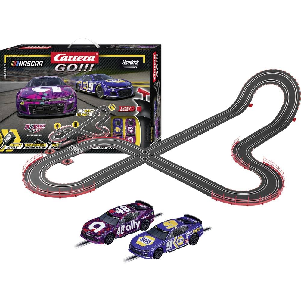 Carrera - 20062582 - Carrera GO!!! Nascar 4.9 Rennbahn-Set I Rennbahn mit lizensierten Slotcars | bi