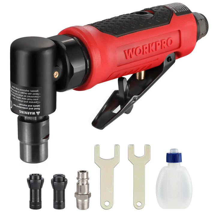 WORKPRO Druckluft Stabschleifer 90° Winkel Schleifer 1/4" (6,3mm) Druckluftschleifer, Druckluft Wink