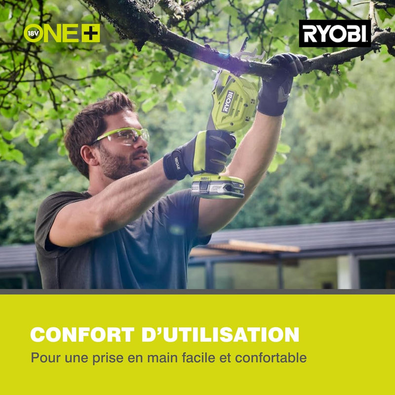 RYOBI 18 V ONE+ Akku-Astsäge RY18PSA-0 (Sägeblattlänge 15 cm, 80mm Schneidekapazität, ohne Akku und