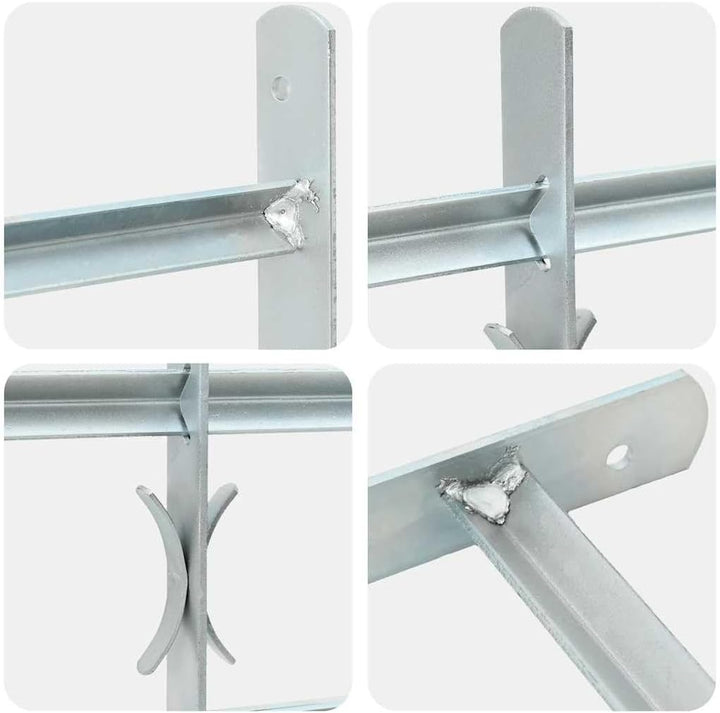 vidaXL Fenstergitter 700-1050 mm Ausziehbar Sicherheitsgitter Einbruchschutz 2 Querbalken/700-1050 m