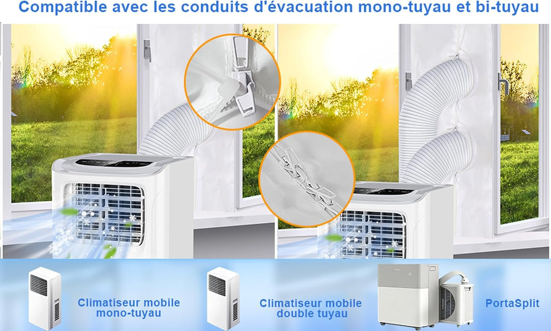 400cm Klimaanlage Fensterabdichtung für mobile Klimageräte, Wäschetrockner, Ablufttrockner, GLANXY K