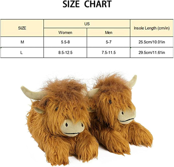 Highland Kuh Hausschuhe, Schottische Hochlandrinder Hausschuhe, Cute Animal Slippers, Unisex Hochlan