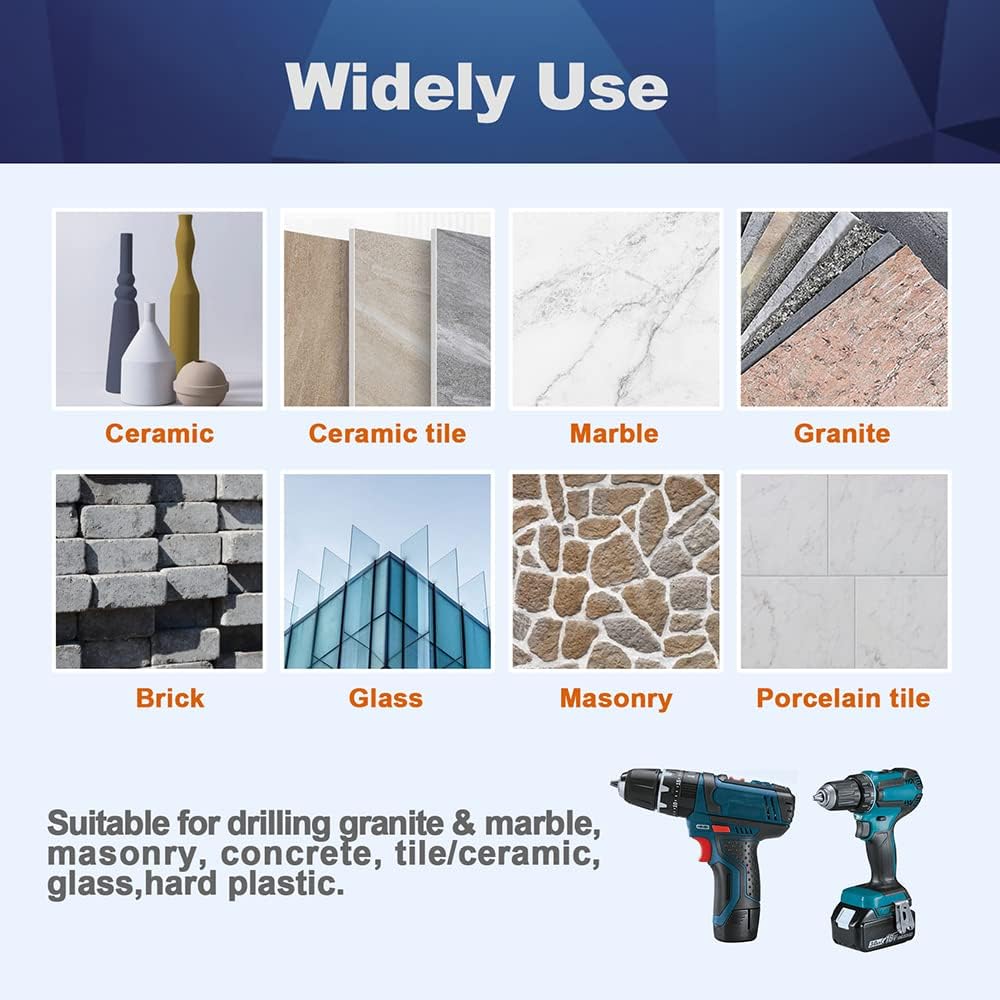 Diamant Trockenbohrer Fliesenbohrer 10mm - BRSCHNITT 5 Stück Diamant Bohrkrone - Lochsäge für Kerami