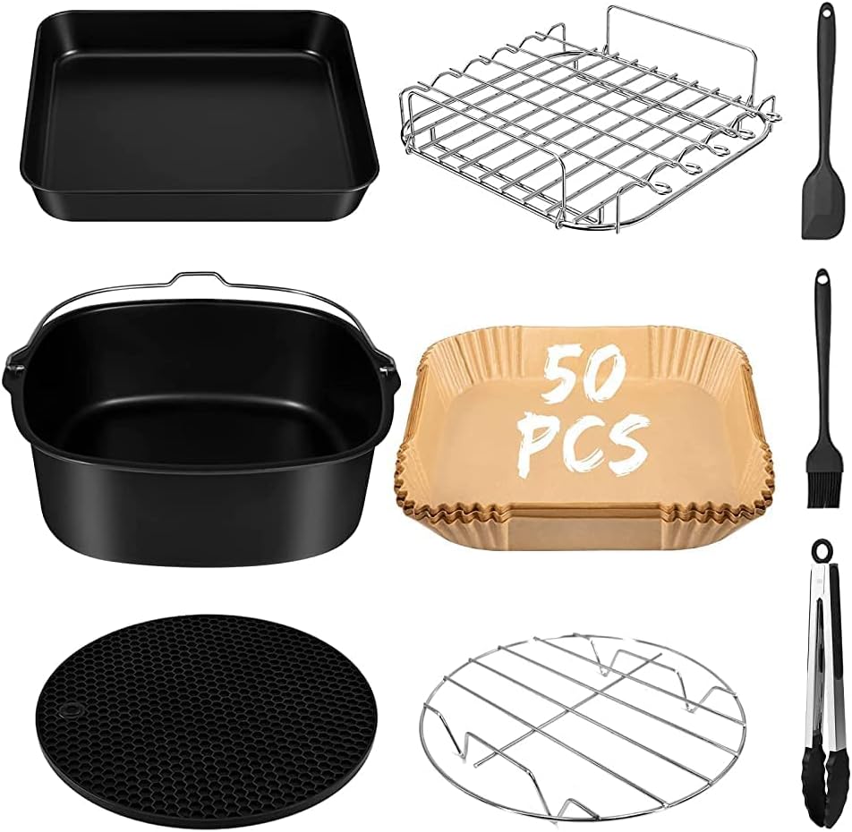 mumisuto Airfryer Zubehör, 9-Stück Heissluftfritteuse Zubehör, Airfryer Zubehör Set, Heissluft Fritt