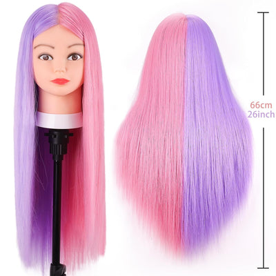 TopDirect Frisierkopf, 66cm/26 Zoll Puppenkopf zum Frisieren Langhaar, 50% natürliches Haar Training